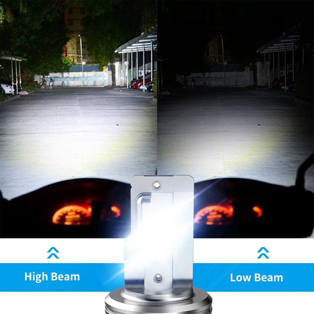 BEVINSEE H4 9003 HS1 LED Headlight Bulb For Motorcycle Hi/Low Beam Lights