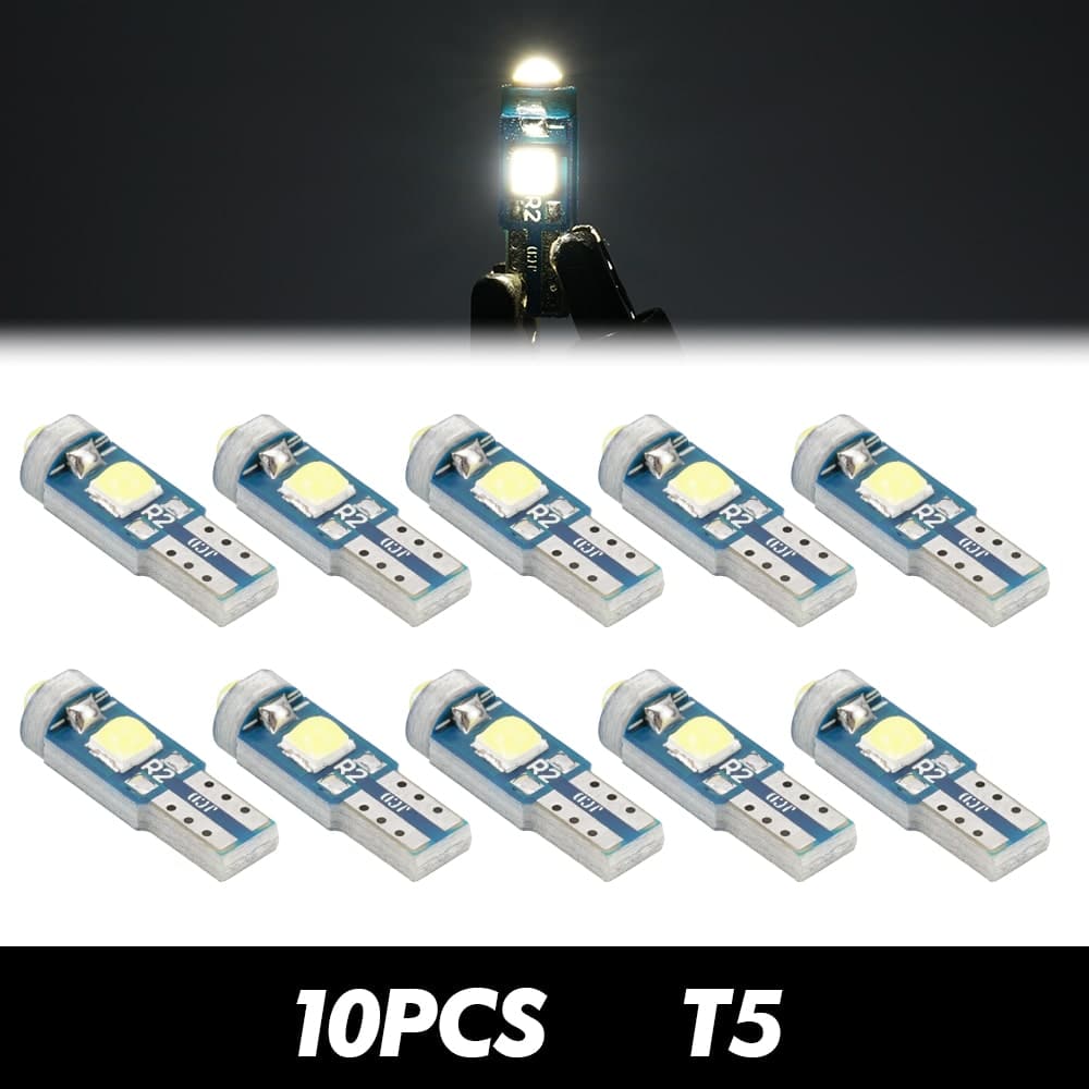 10x T5 LED Bulbs Instrument Panel Dash Board Speedometer Gauge Light 70 74 2721