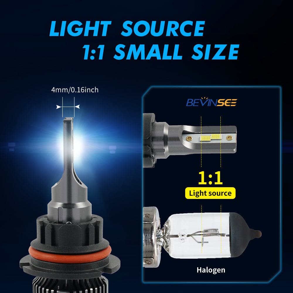 Bevinsee 9007 HB5 LED Headlights Bulbs High-Low Beam 2pcs