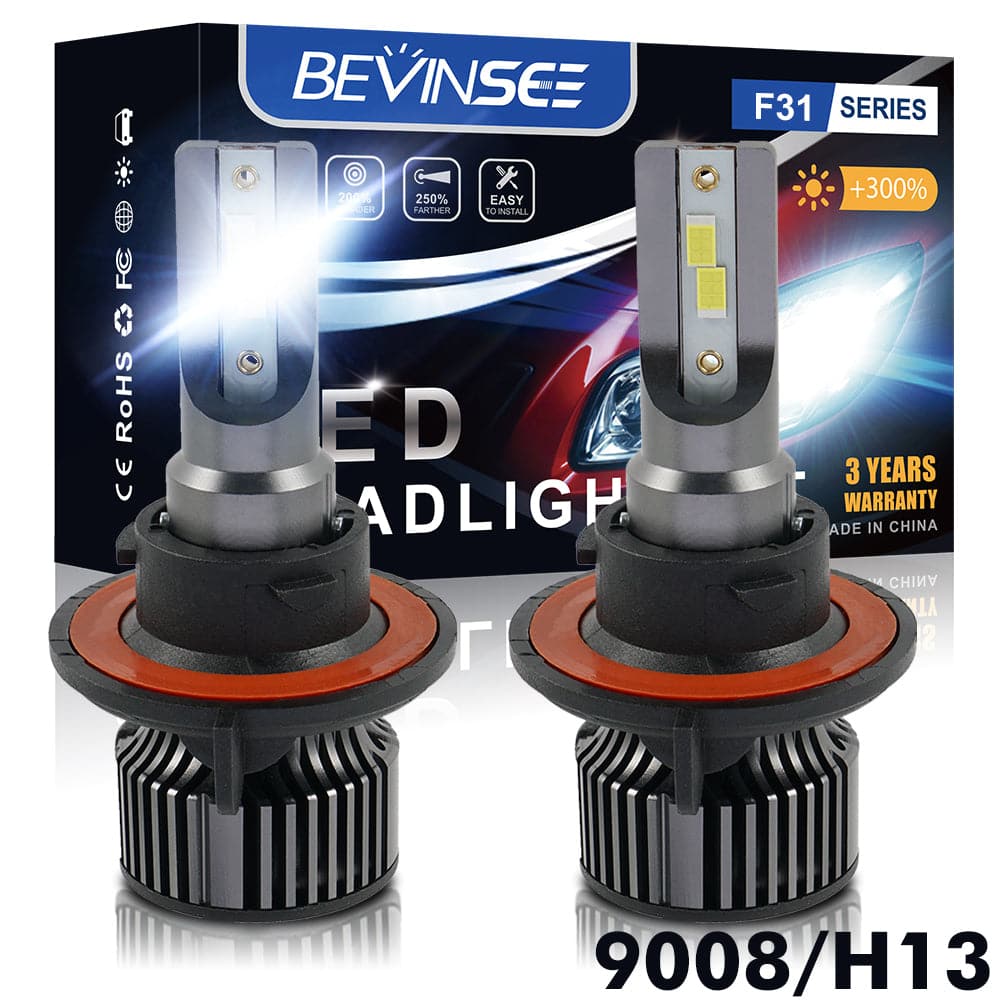 BEVINSEE F31B 9008 H13 LED Headlights Bulbs Hi/Low Beam White