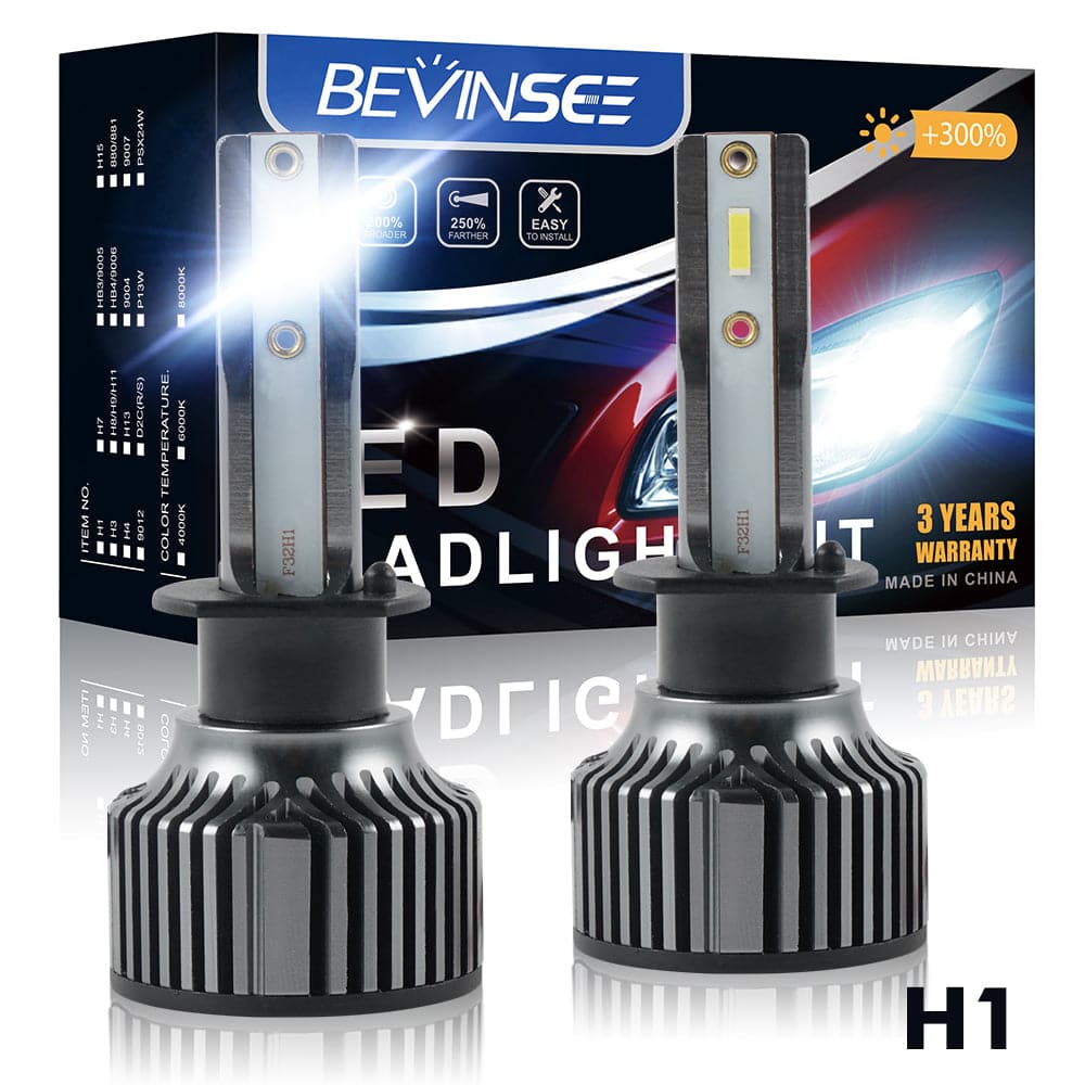 BEVINSEE F31B H1 Motorcycle LED Headlights 6000K 6000LM White Bulbs