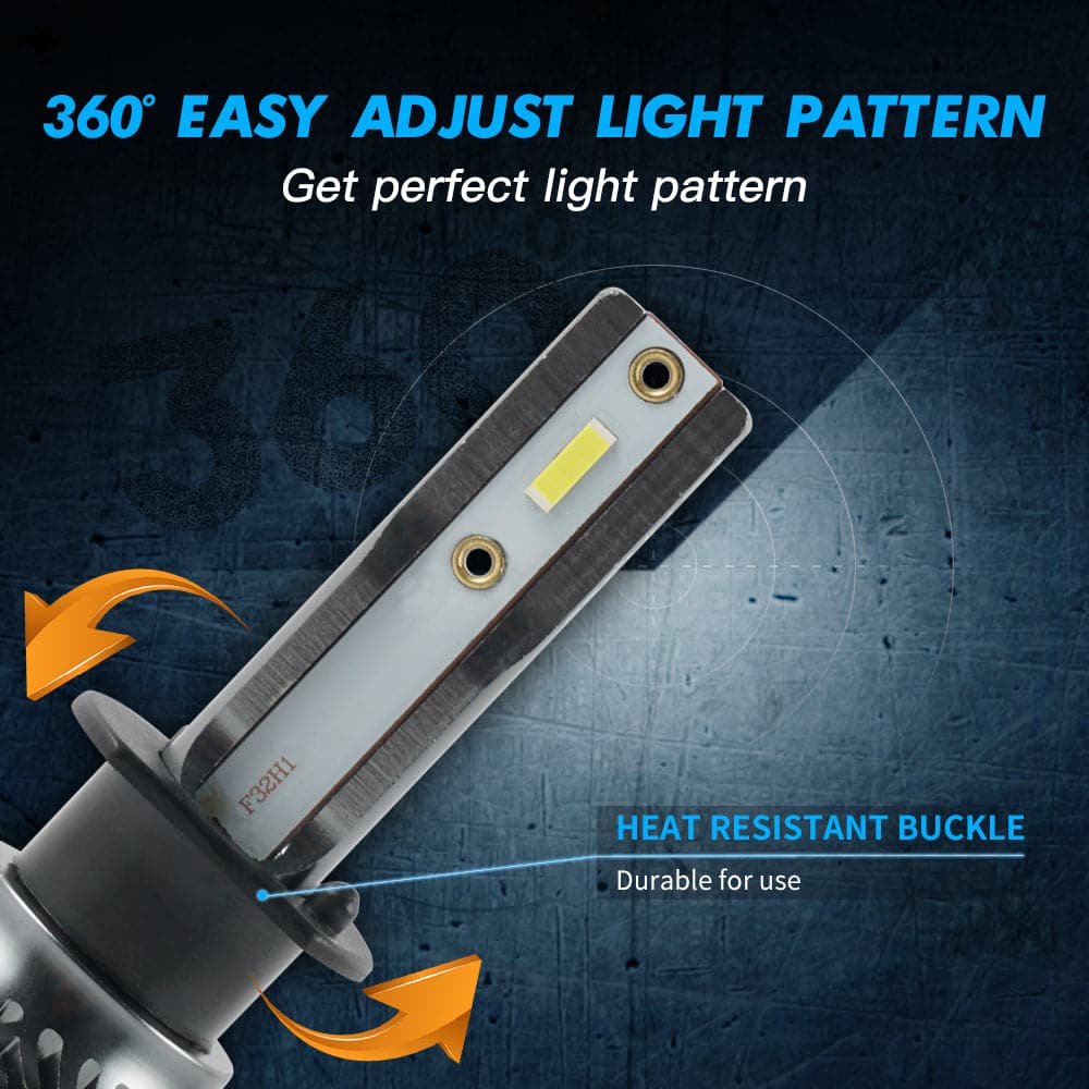 F31B H1 Motorcycle LED Headlights 6000K 6000LM White Bulbs