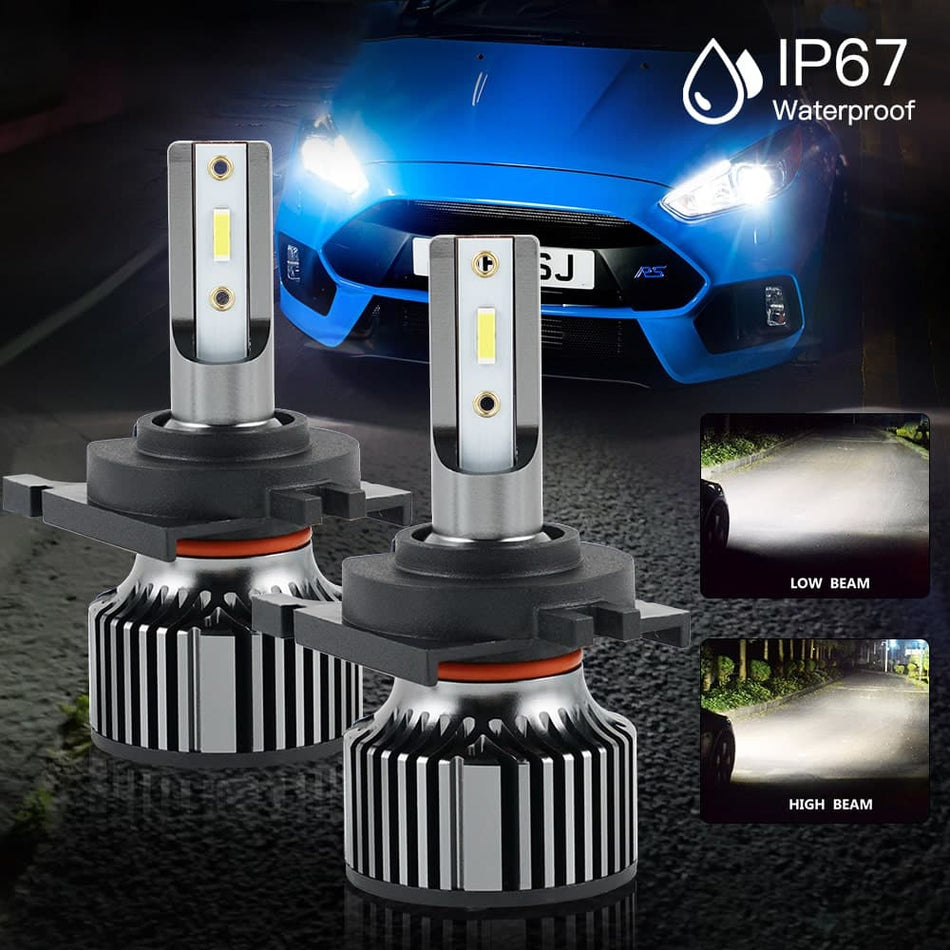 BEVINSEE Custom 60W CSP LED Headlight Low Beam 10000LM Bright Lights 2x H7 Bulbs