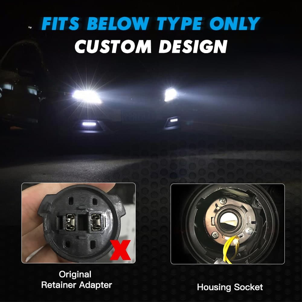 BEVINSEE Custom H7 LED Headlights Bulbs for Touran Fit Tiguan Fits Golf Low Beam