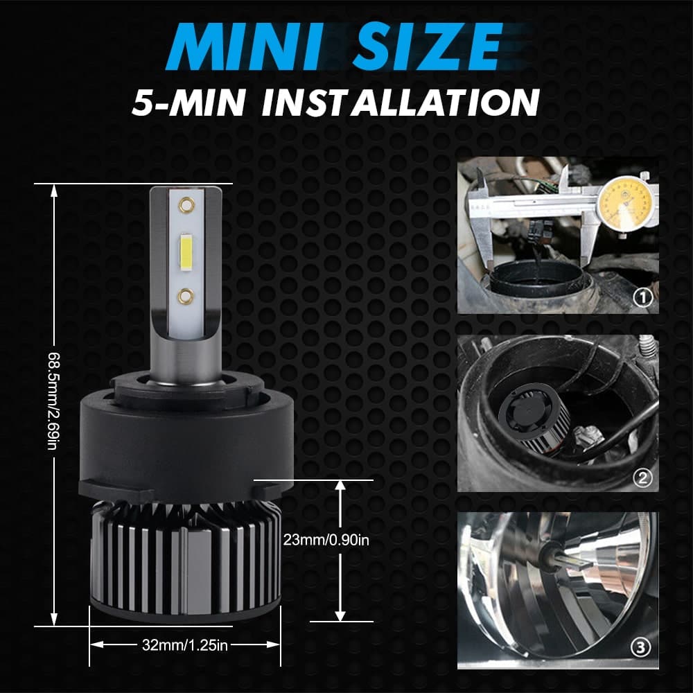 H7 LED Headlight Kit High Beam Bulbs for Hyundai Kia