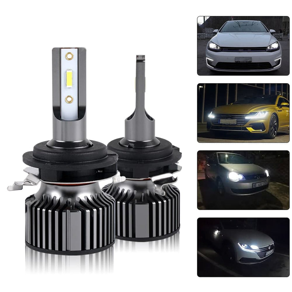 BEVINSEE H7 LED Headlight Bulbs Low Beam 10000LM 6000K White Lamp