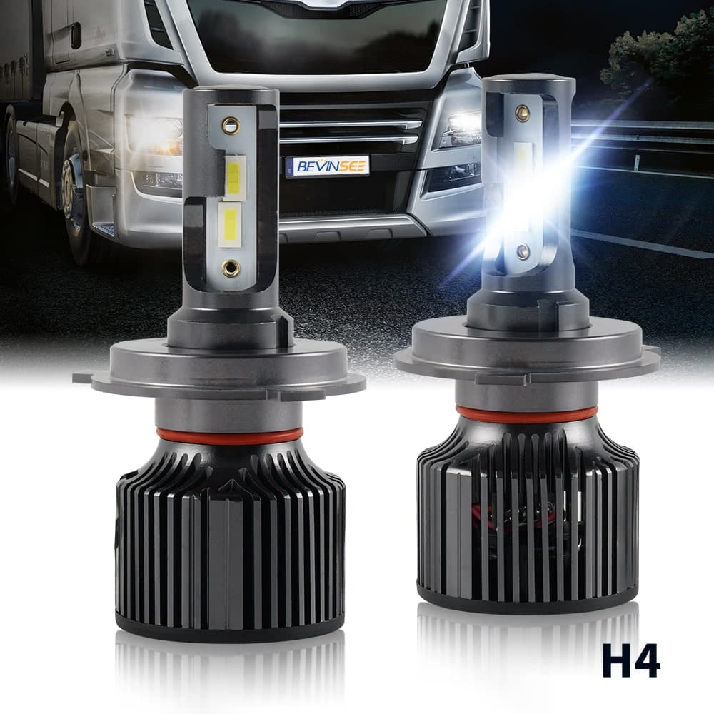 BEVINSEE Fit Ford Fiesta 1998-2001 H4 HB2 Dual Beam Conversion LED Headlight Bulb 24V 60W