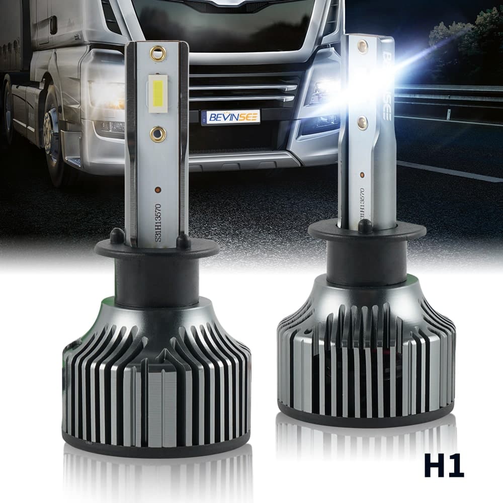 H1 LED Headlight Bulbs, Car H1 Light Bulbs w/ High Low Beam Light  Conversion Kit, 6500K 1200LM COB Chips Extremely Bright H1 Light Fit  12V/24V Vehicle