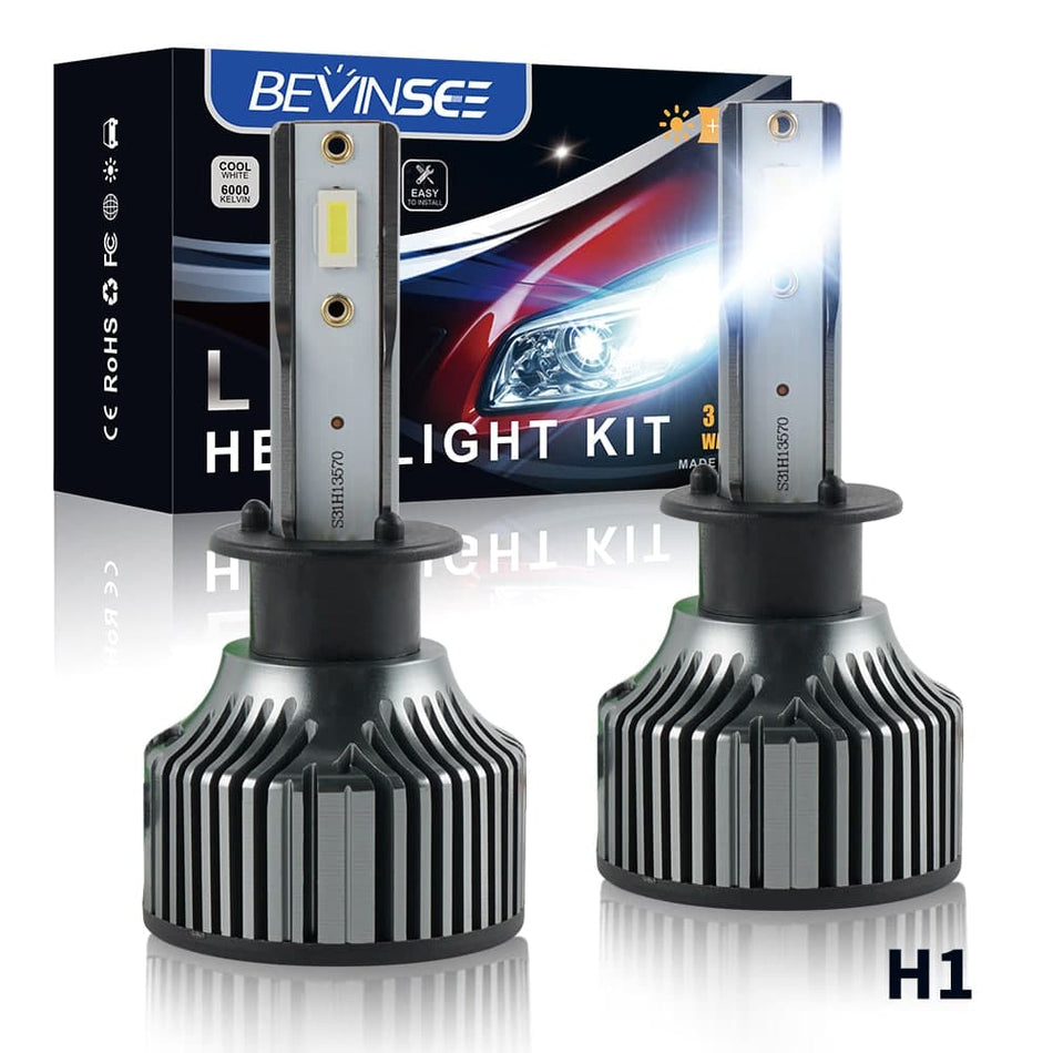 BEVINSEE H1 24V Truck LED Headlight Conversion Kit High Low Beam Bulbs 8000LM