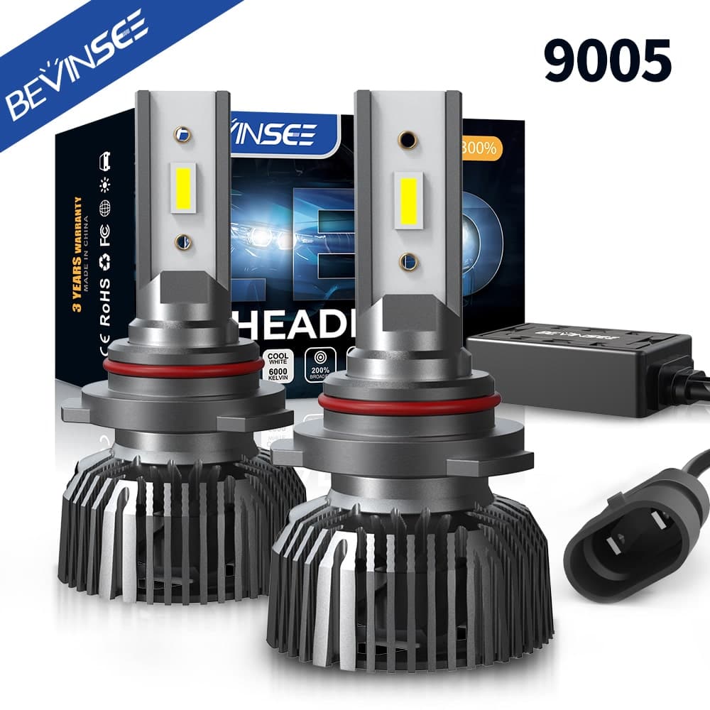 BEVINSEE A01 2022 9005 / HB3 LED Headlight Bulbs Hi/Lo Beam