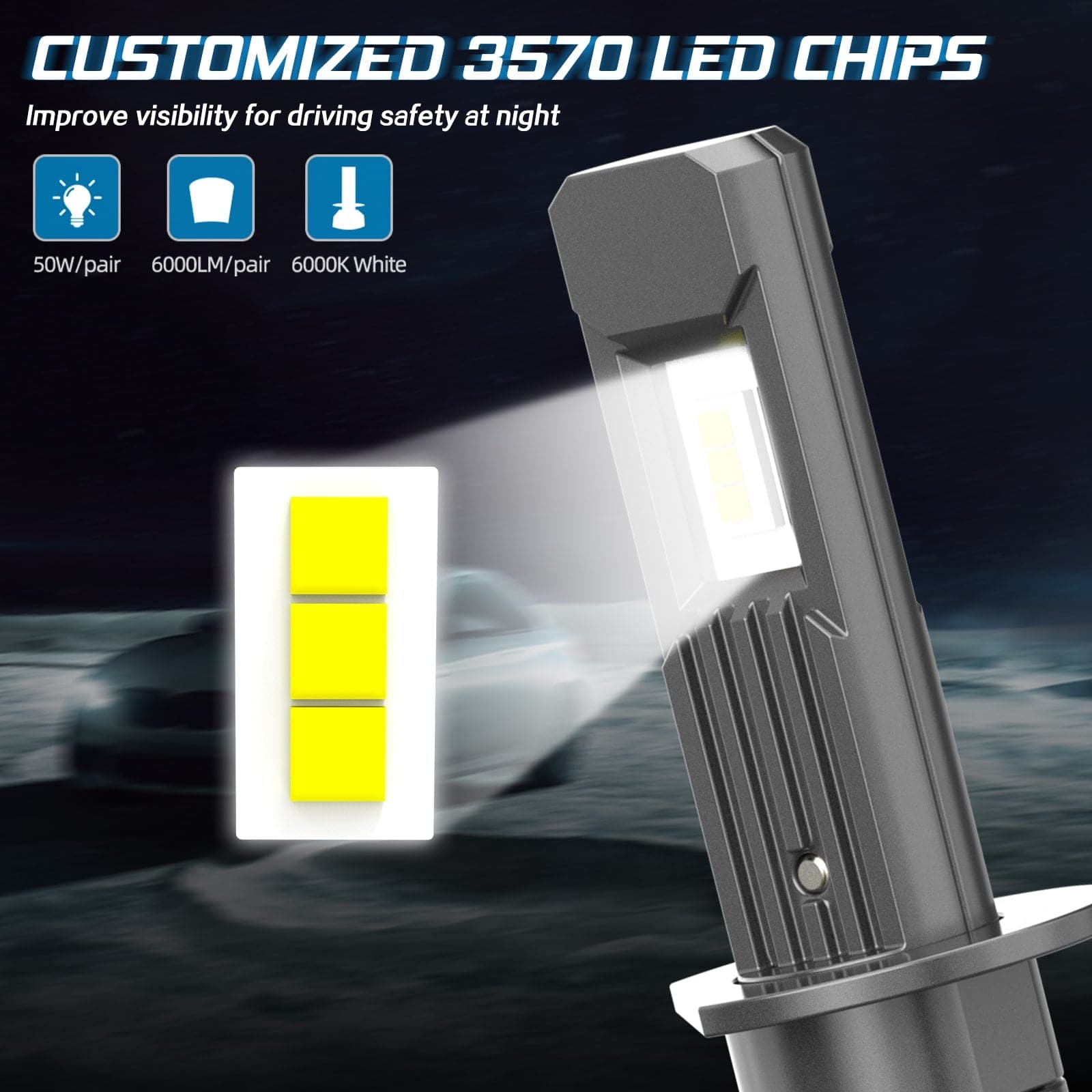 Plug and play S350 H1 LED Headlight Bulbs High Low Beam Lamp