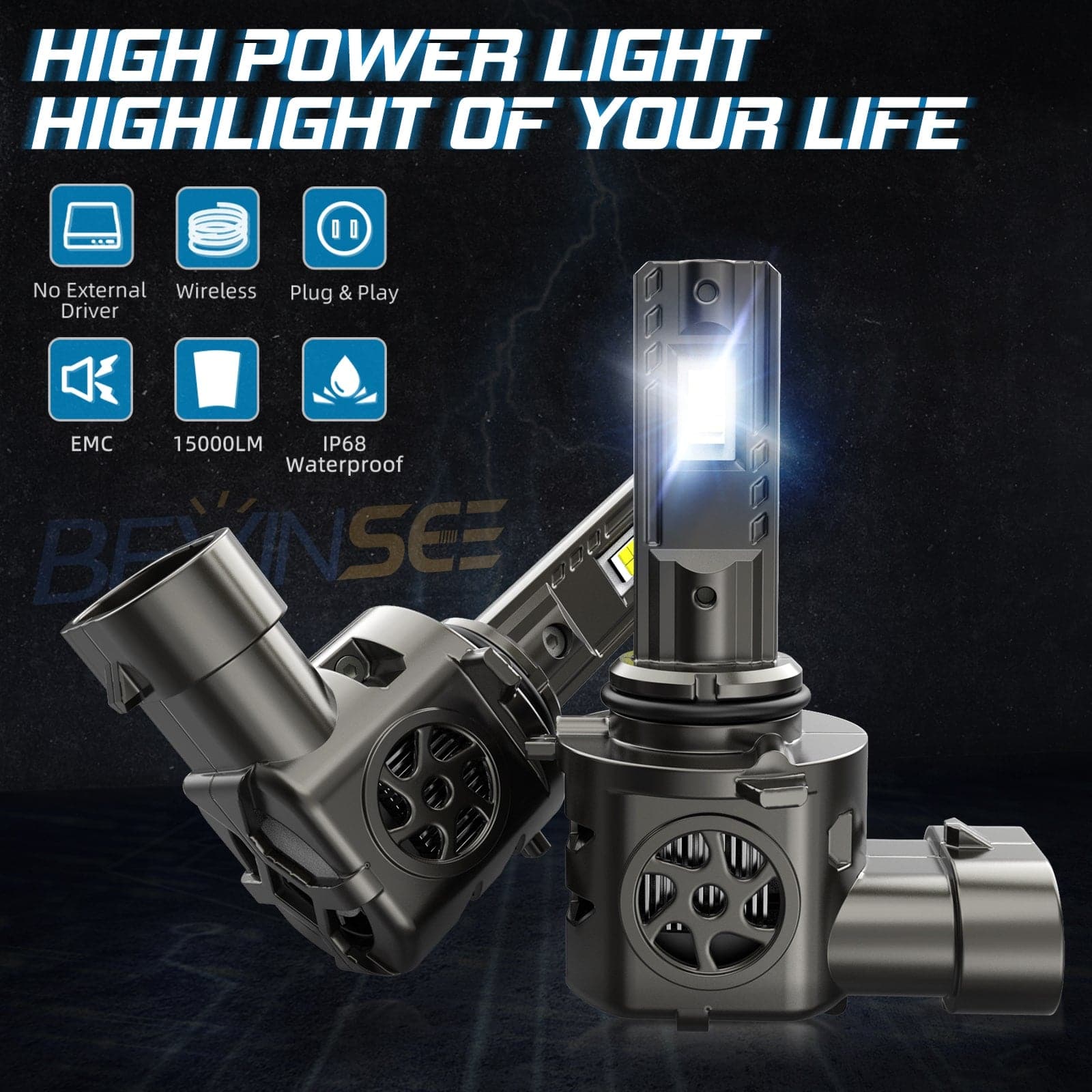 S550 9006 HB4 LED Headlight Bulbs 100W Low Beam Lights