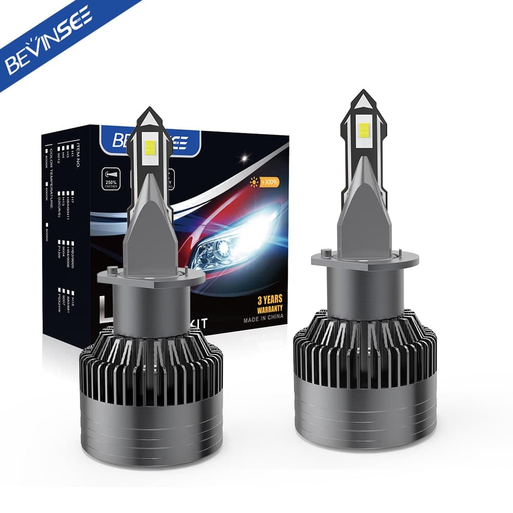 V45 H1 LED Headlight Bulbs 22000 Lumens Better Beam Pattern