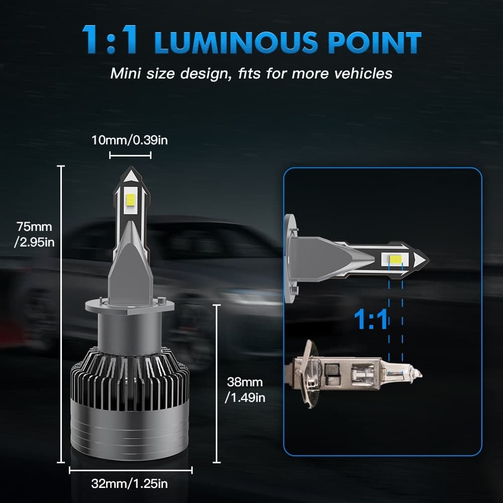 V23 H1 LED Headlight White Bulbs High/Low Beam 70W 8400LM