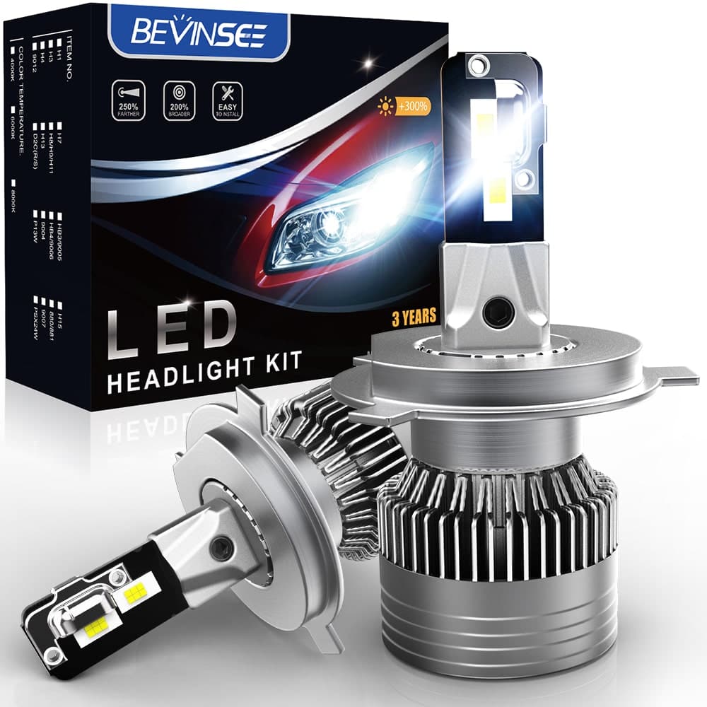 BEVINSEE V23 Series H4 9003 LED Headlight White Bulb Light Kit Hi/Low Beam