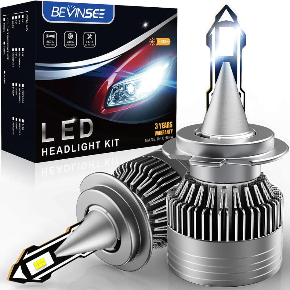 BEVINSEE V23 Series H7 LED Headlight Bulbs 70W 8400LM Conversion Kit
