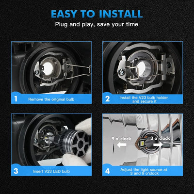 V23 Series H7 LED Headlight Bulbs 70W 8400LM Conversion Kit