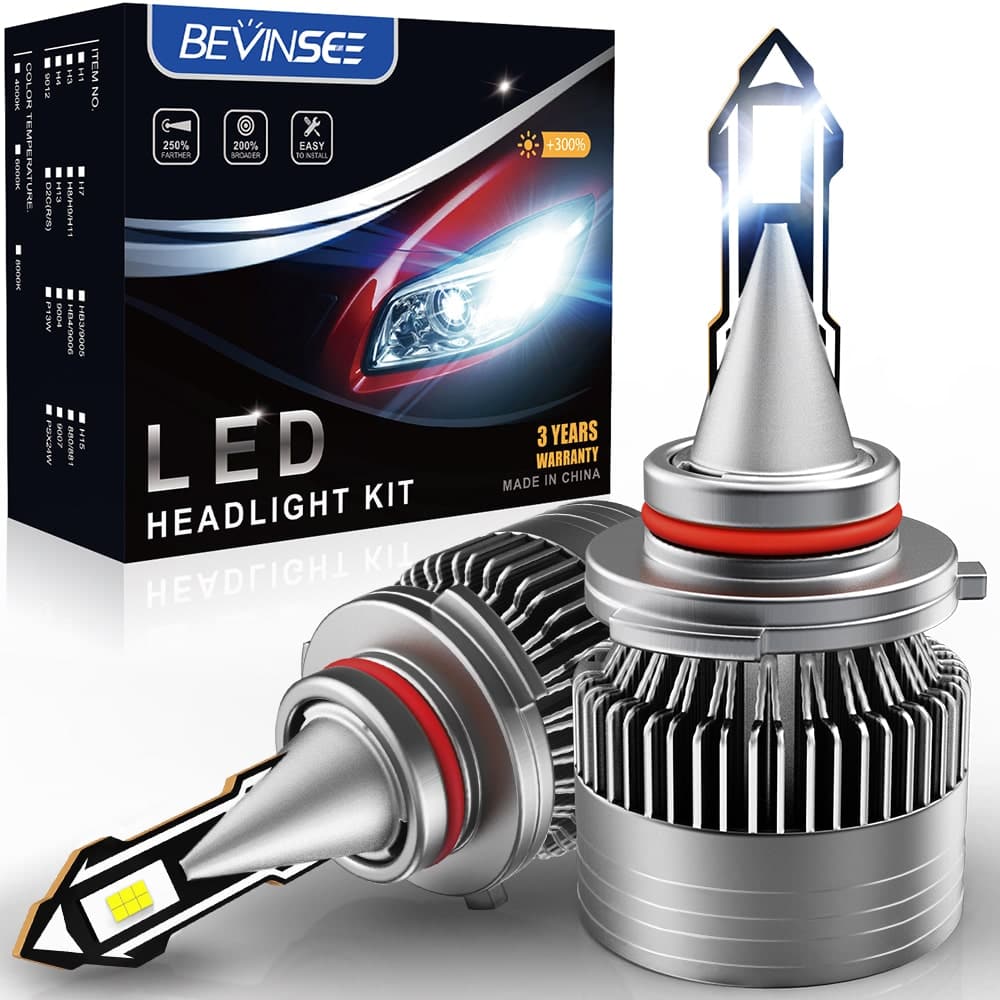 BEVINSEE V23 9005 HB3 LED Headlight Bulbs 8400LM 70W White Lamp