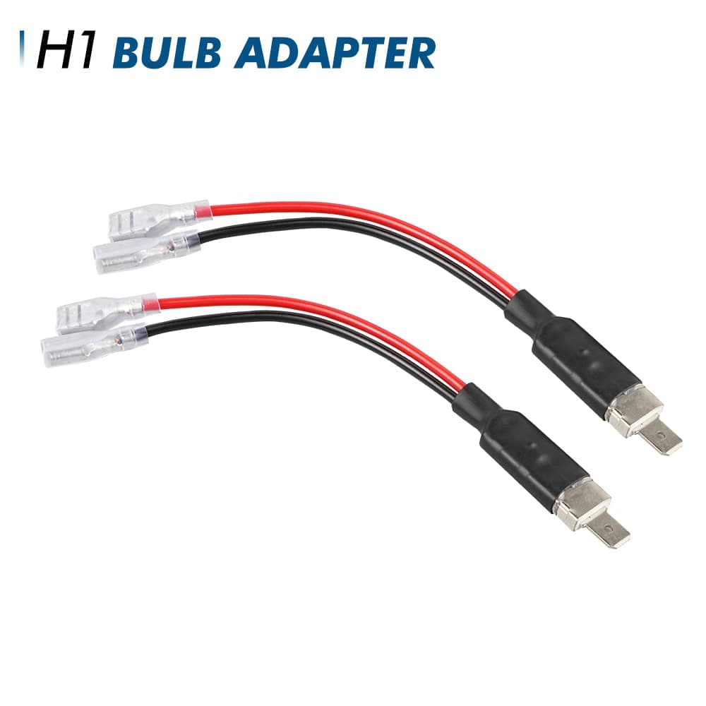 2x H1 LED Headlight Bulb Conversion Wire Plug Converter Cable Wiring Adapter Kit