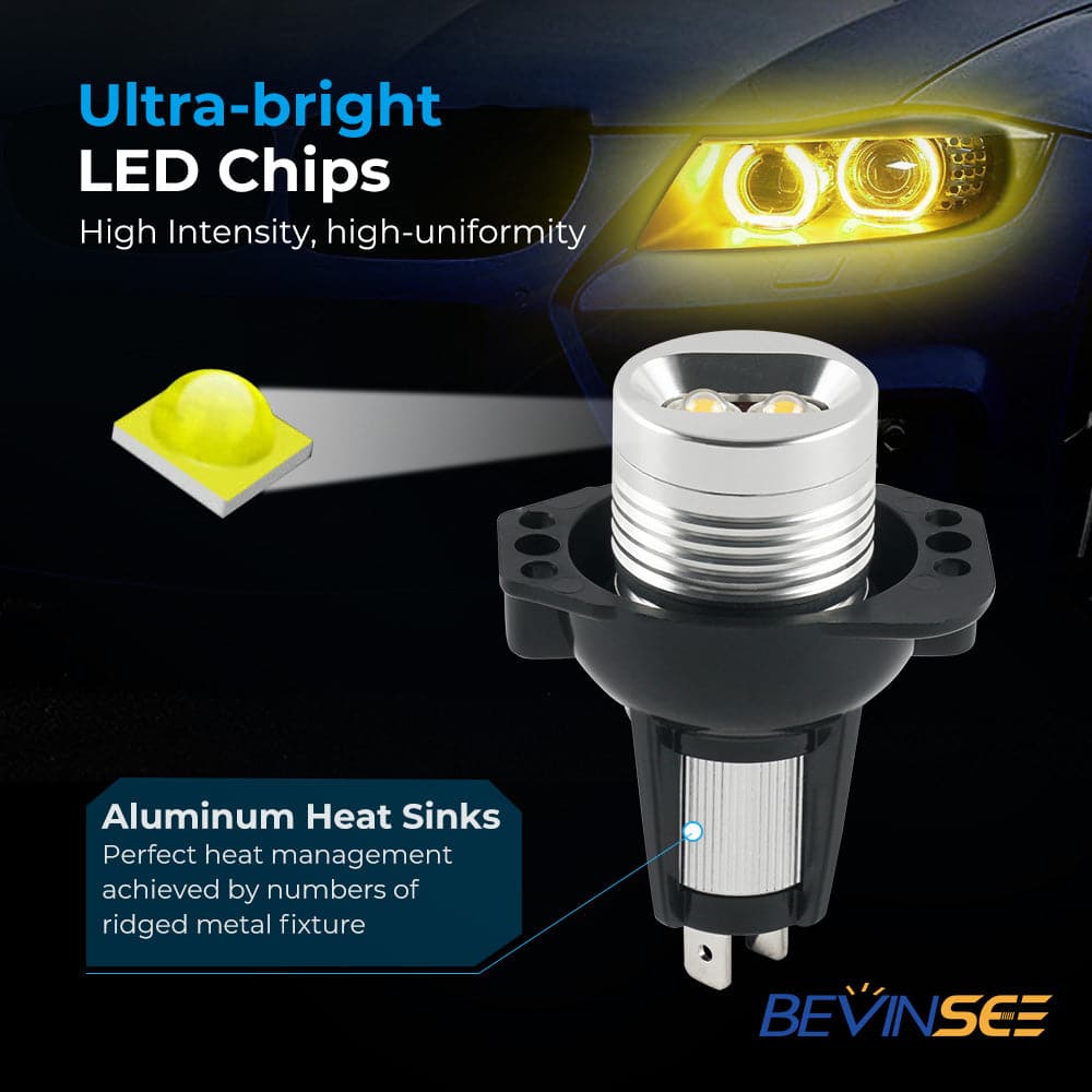 Angel Eyes LED Headlight Halo Ring Light Bulbs For BMW E90 E91 3 Series