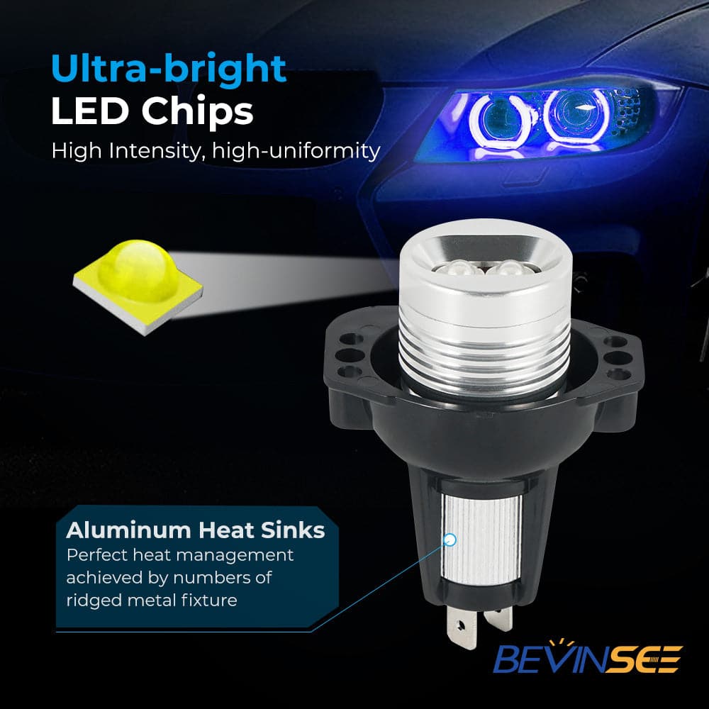 Angel Eyes LED Headlight Halo Ring Light Bulbs For BMW E90 E91 3 Series