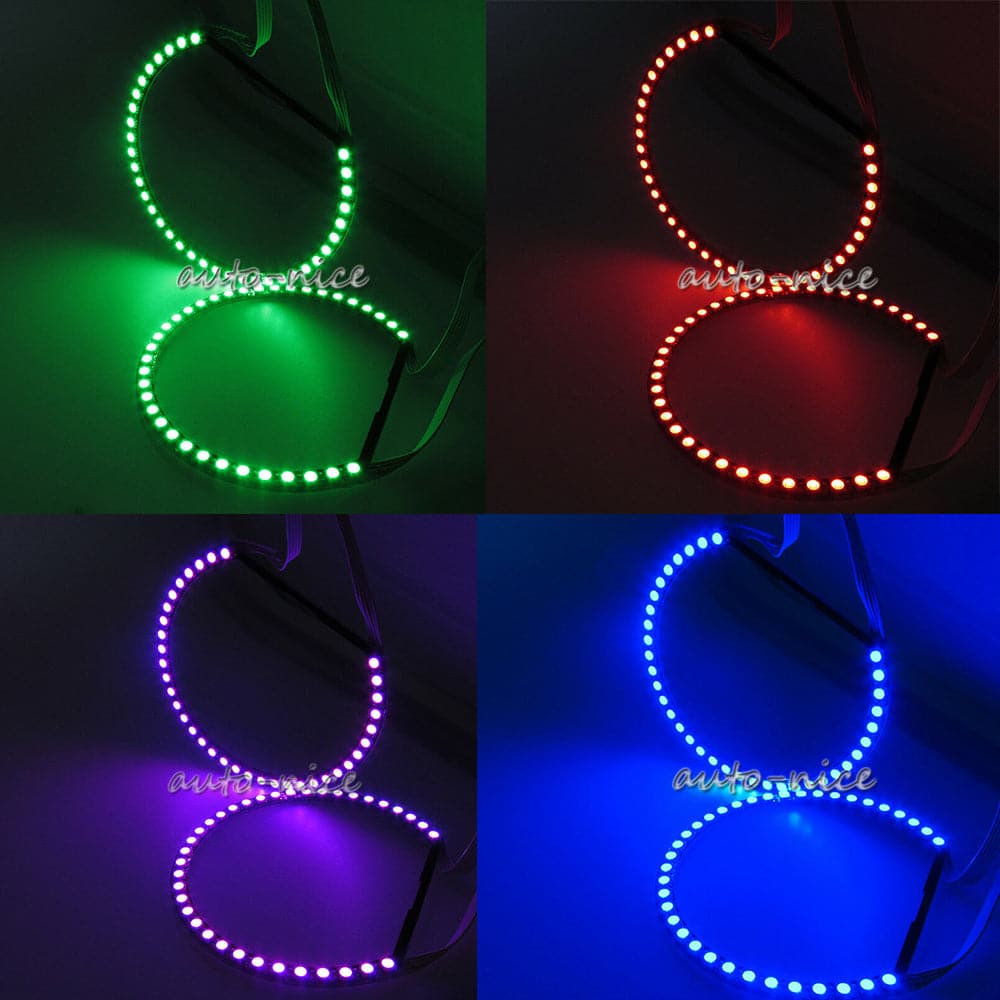 BEVINSEE 4X Angel Eyes Light Fit For BMW RGB Multi Color LED Halo Rings Lamp