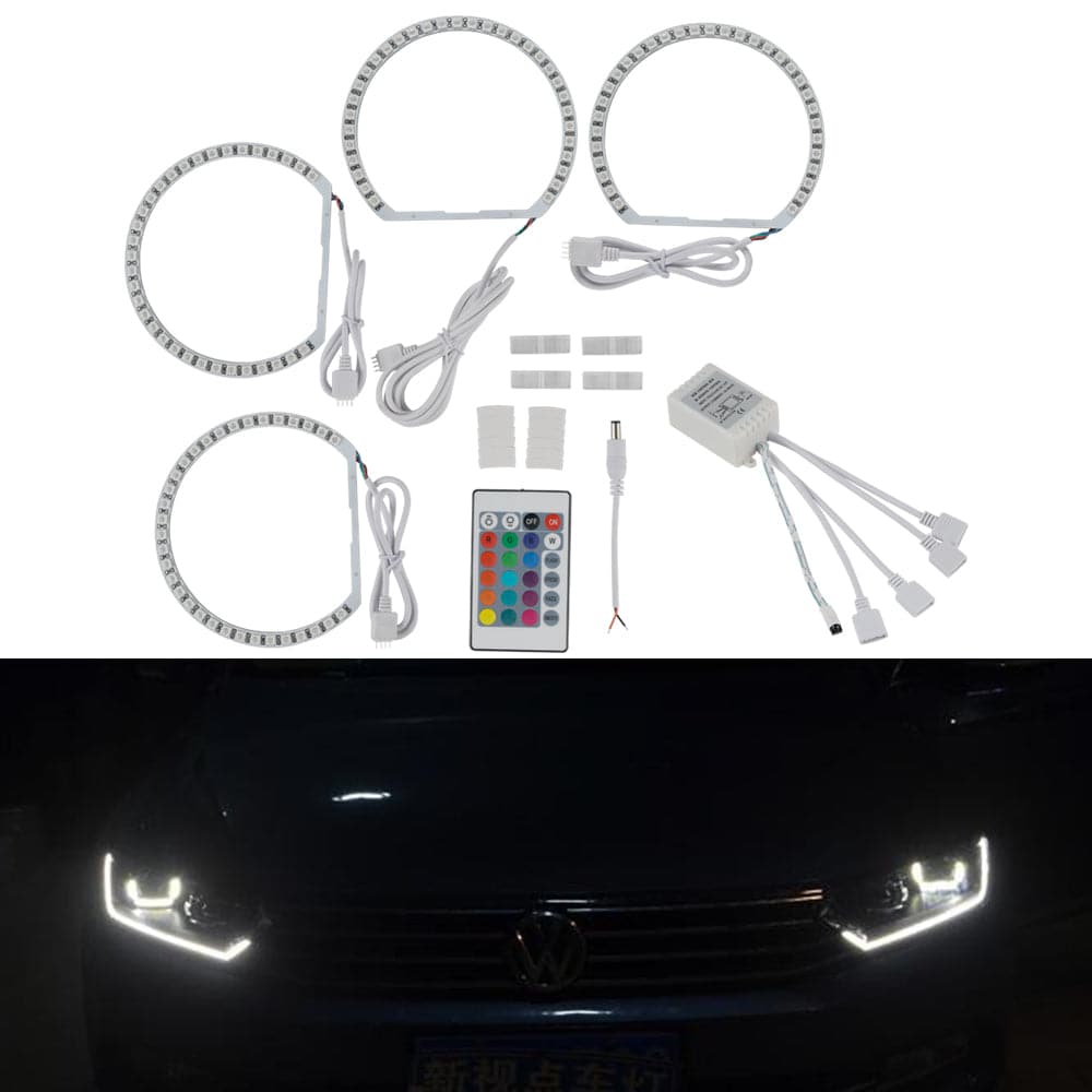 BEVINSEE 4X Angel Eyes Light Fit For BMW RGB Multi Color LED Halo Rings Lamp