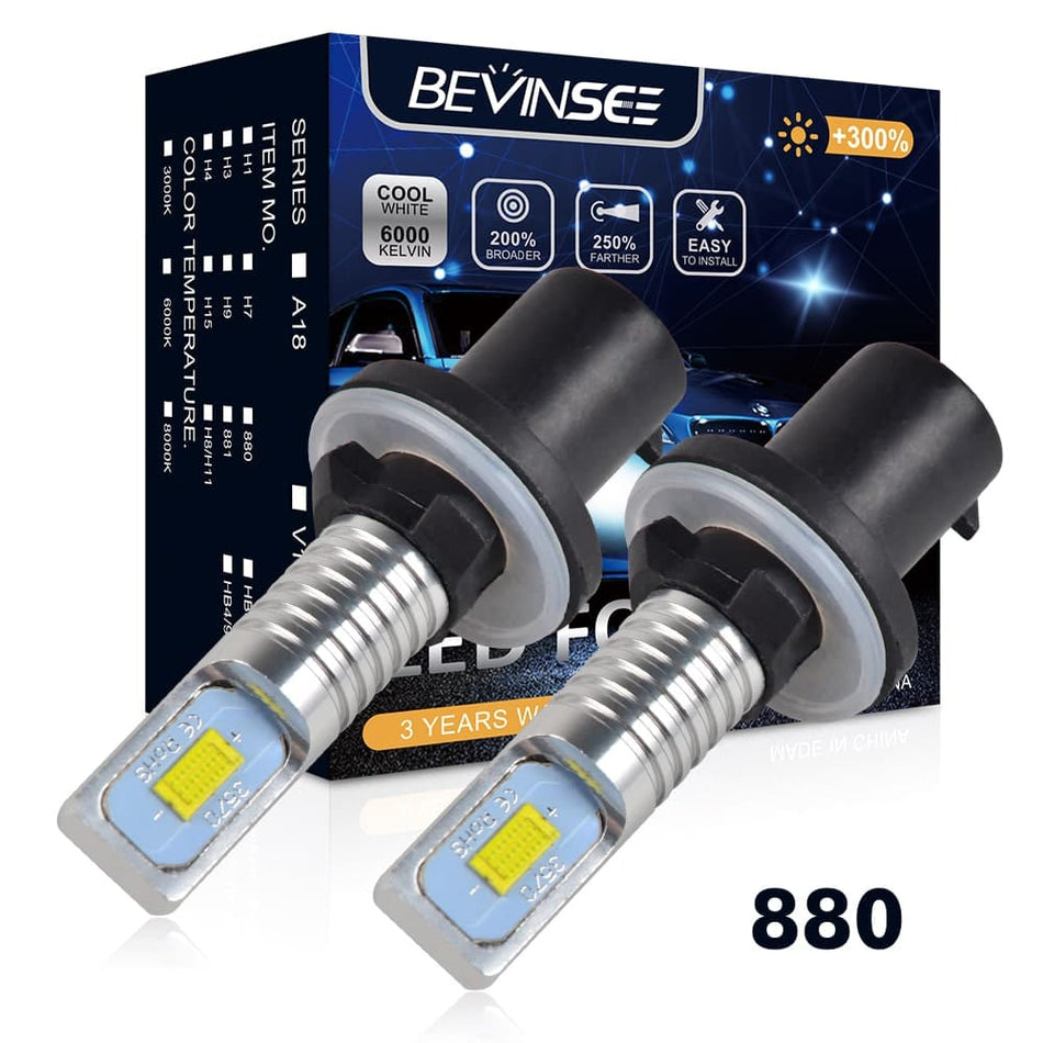 BEVINSEE 880 LED Fog Light Bulbs For Chevy Suburban 1500 2500 Tahoe 2000-2006