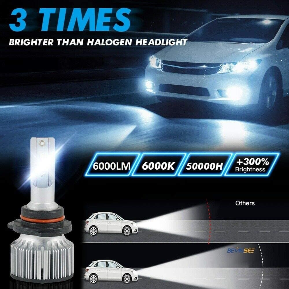 BEVINSEE F31C 9006 HB4 LED Headlight Bulbs High beam Low Beam Lights