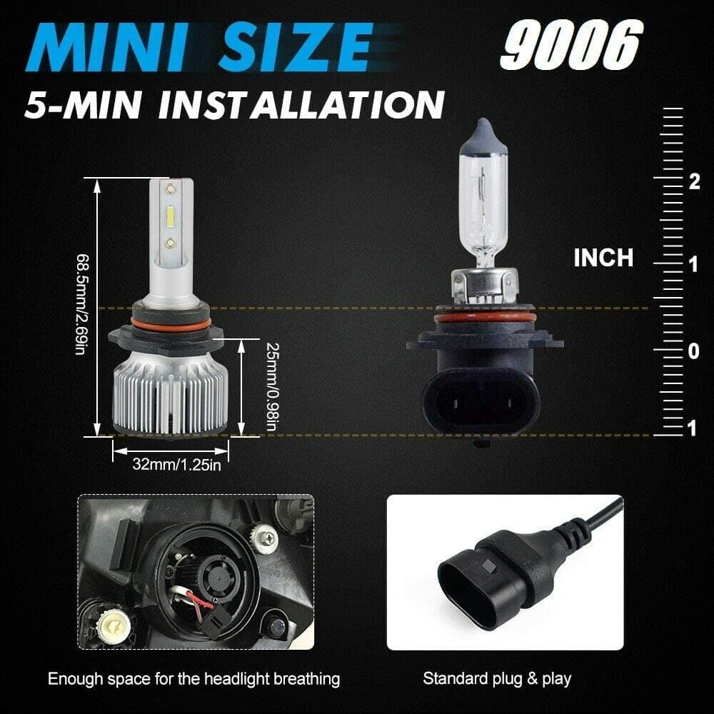 BEVINSEE F31C 9006 HB4 LED Headlight Bulbs High beam Low Beam Lights