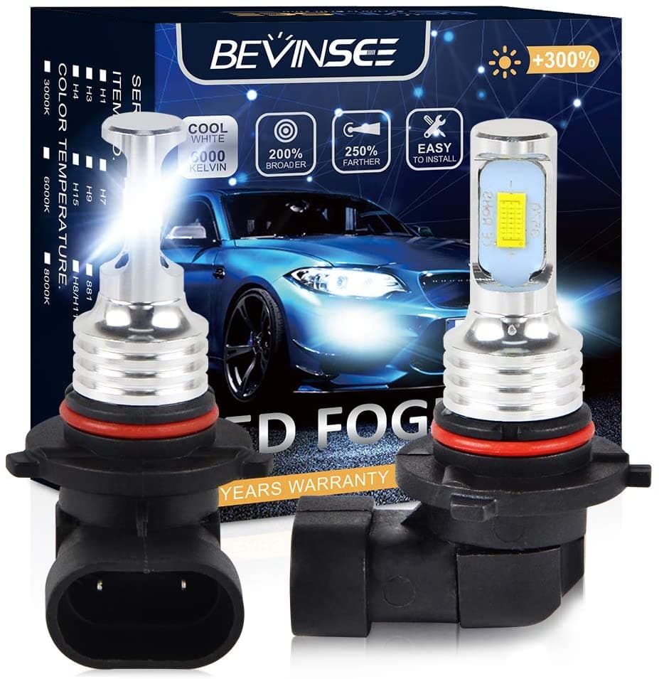 BEVINSEE 9006 LED Fog Light Bulb HB4 Bright Fog Lights 6500K 3000LM 20W