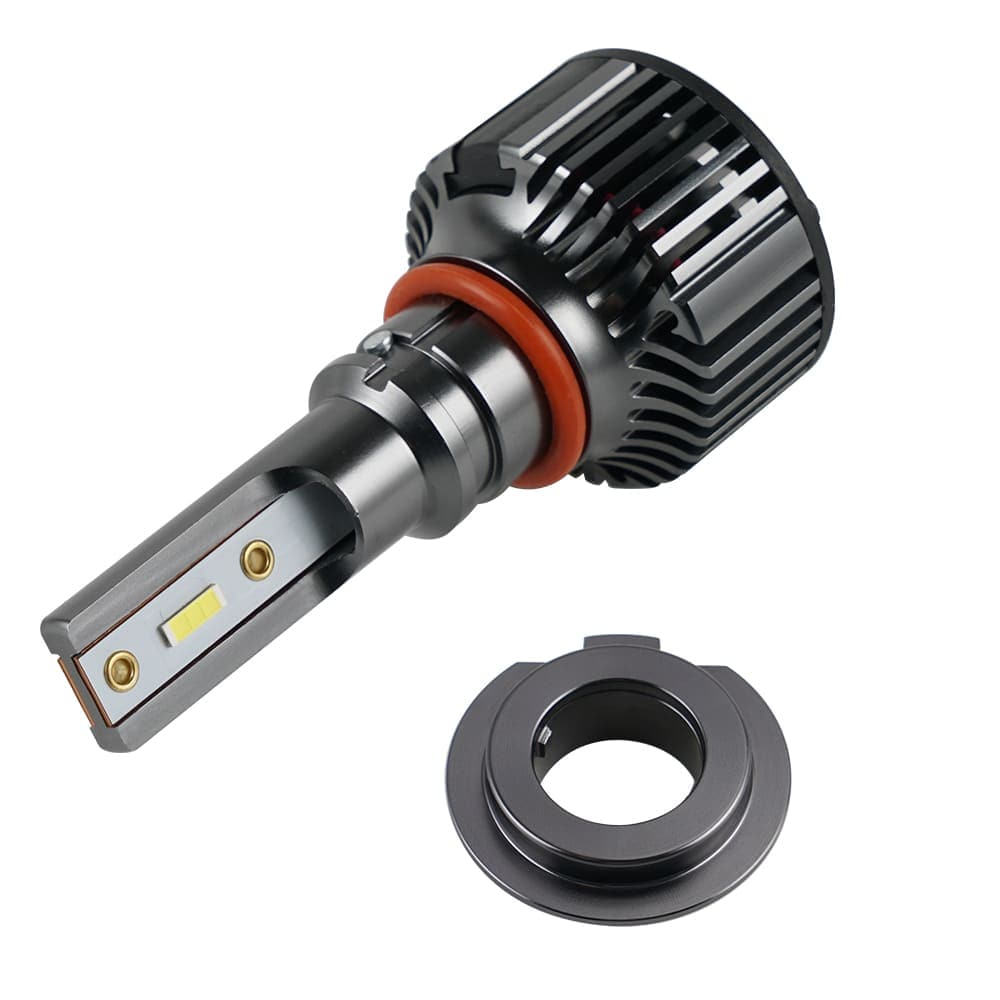 BEVINSEE H7 LED Headlight Bulbs with Adapter Socket