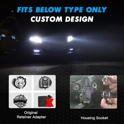 Bevinsee H7 LED Headlight Bulbs with Adapter Socket