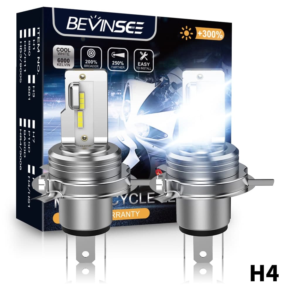 H4 9003 High Power LED Bulbs Hi/Low Beam Motorcycle Headlight