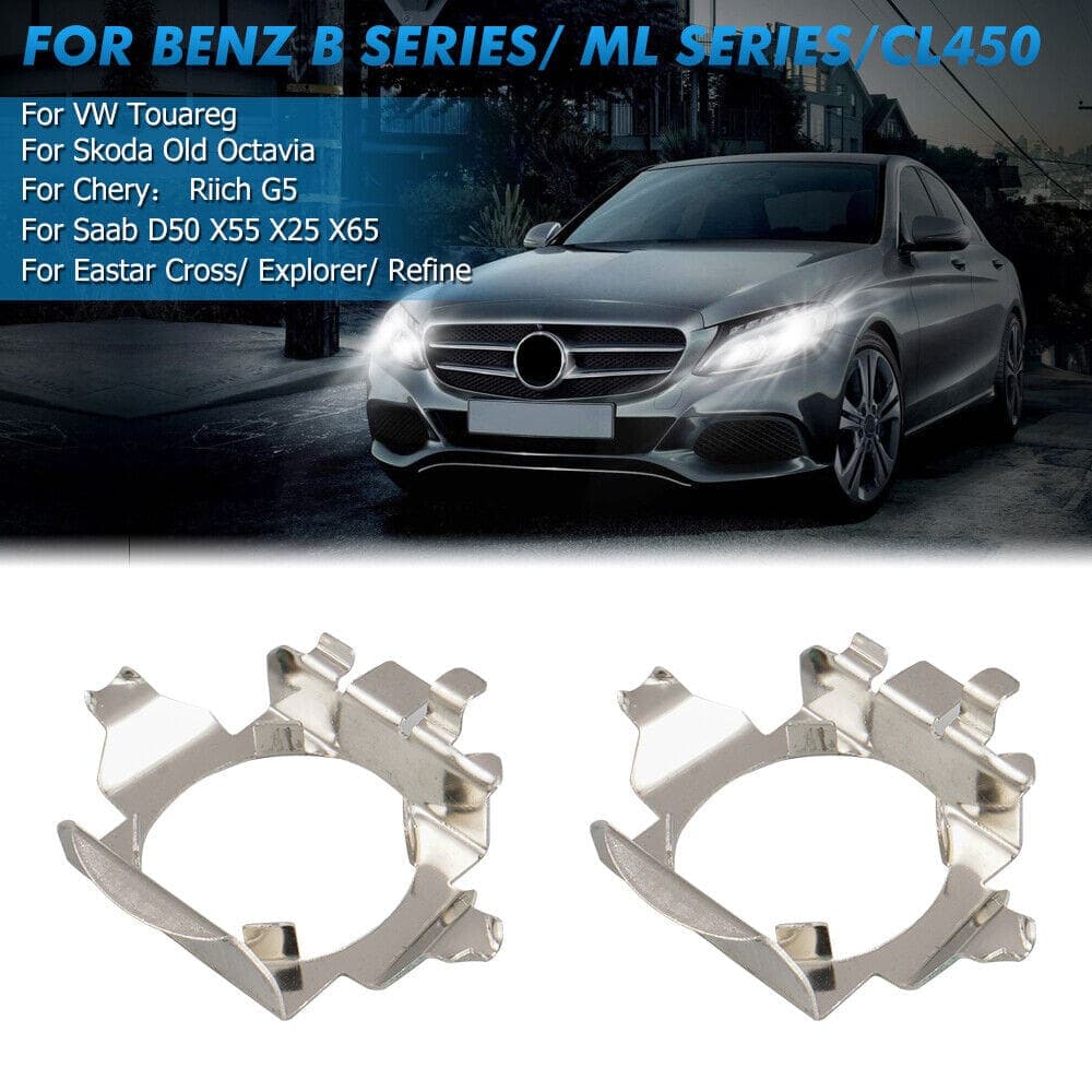 BEVINSEE H7 LED Headlight Bulb Adapter Socket Holder Retainer for Benz B-Series ML-Series