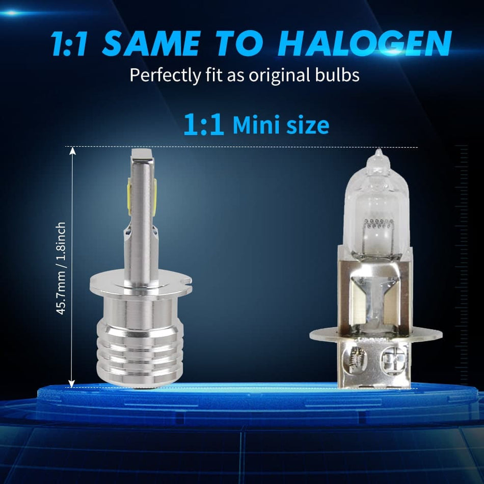 BEVINSEE H3 LED Fog Light Bulbs 100W 3000LM White Fit Toyota Celica 1999-2005