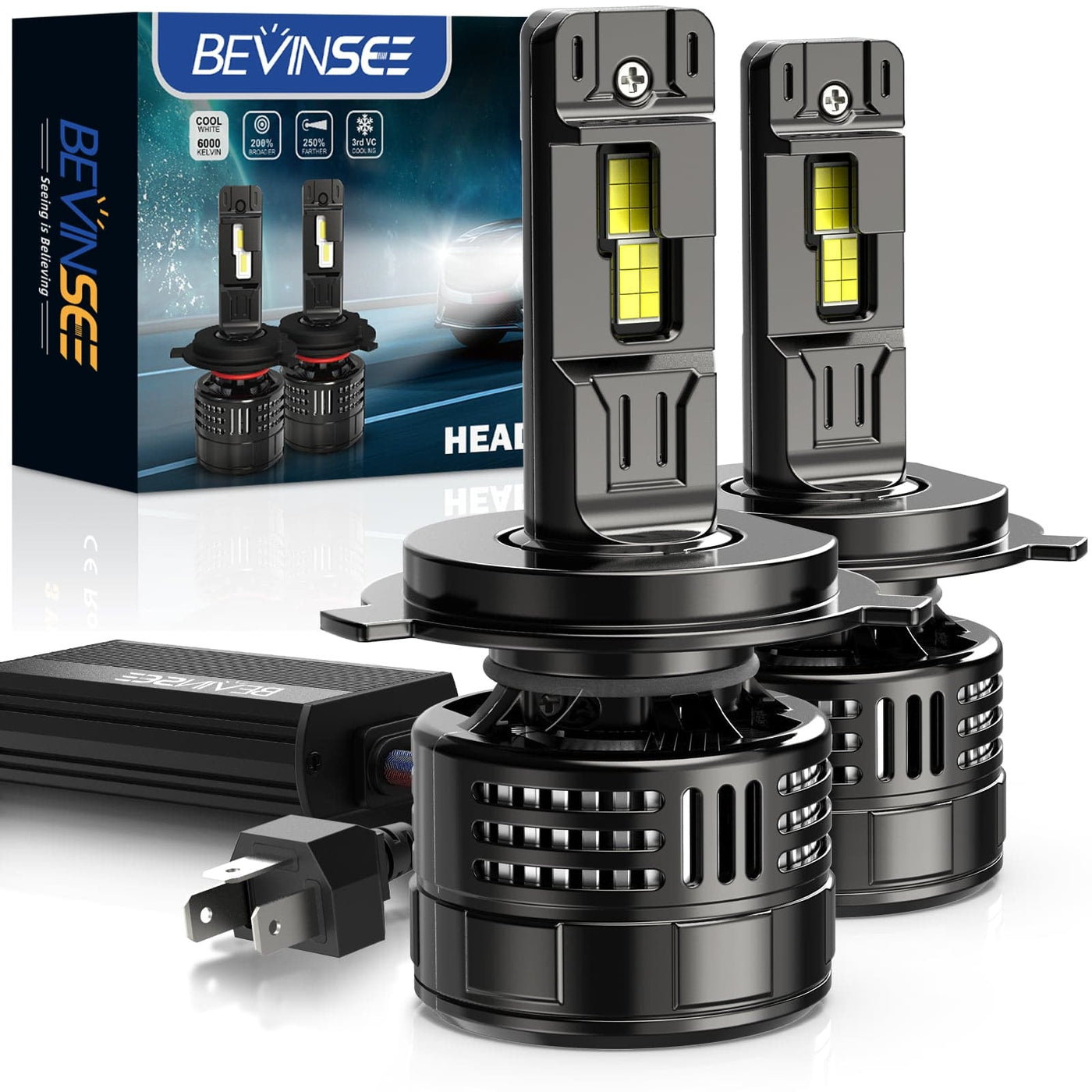 mythology Specialist Contest V55 Upgrade H4/9003 LED Headlight Bulb150W/Pair 28,000 LM 6000K – Bevinsee
