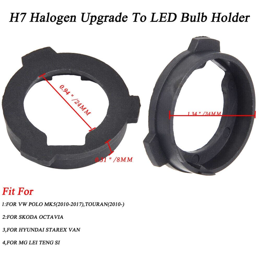 H7 LED Headlight Bulb Adapter Retainer Holder Fit VW For Touran MK5 2010-2017