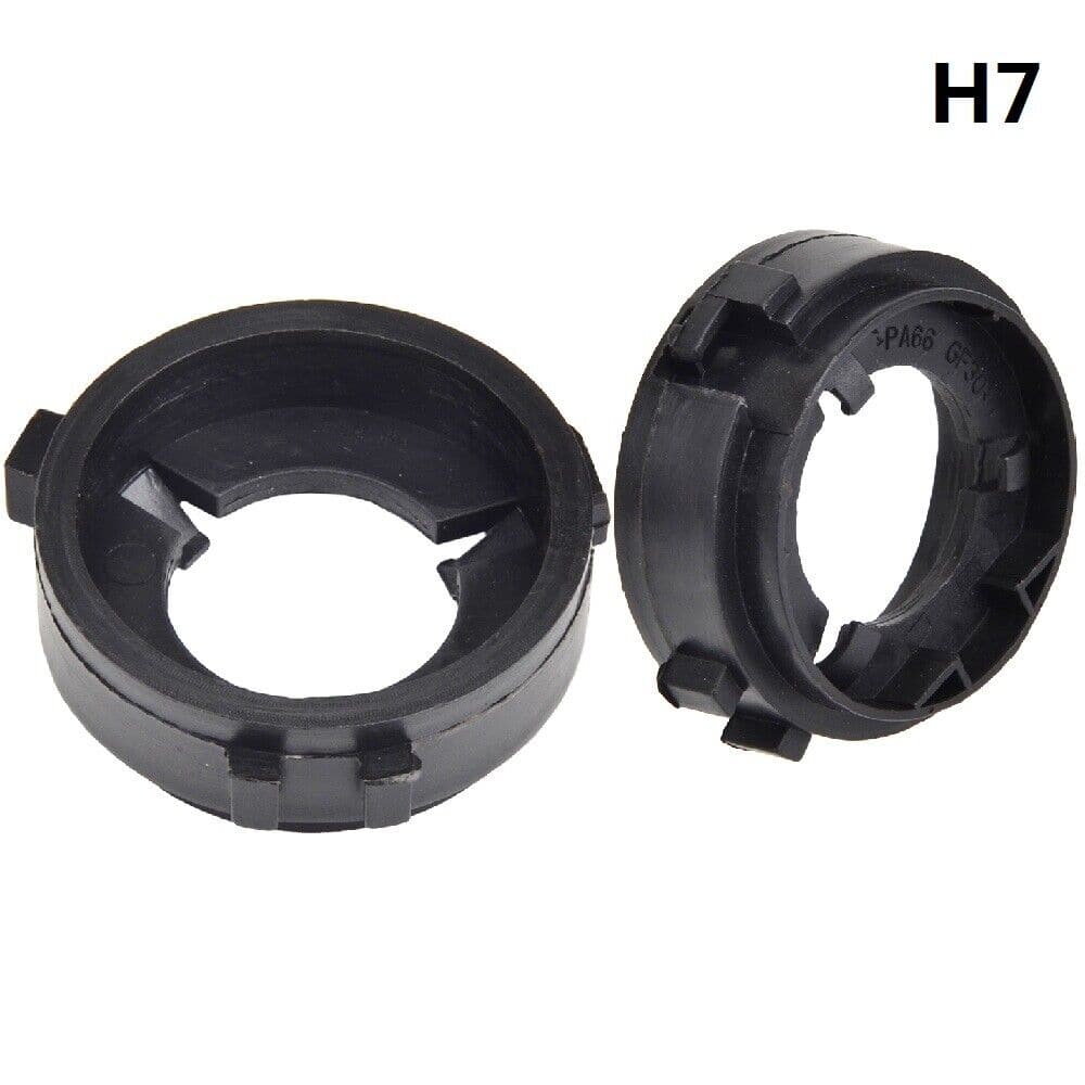 BEVINSEE H7 LED Headlight Bulb Adapter Black Retainer Holder For Golf MK6 2009-2013