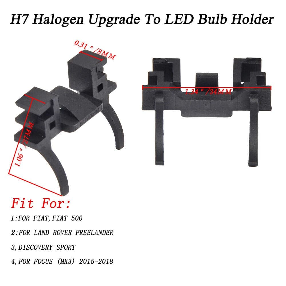 H7 LED Headlight Bulb Adapter Base Socket For Ford Focus 15-18