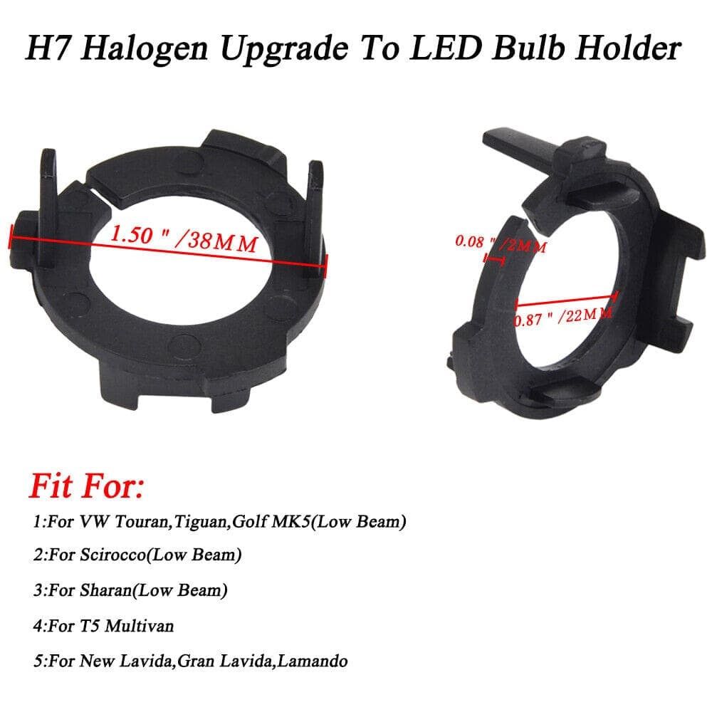 H7 LED Headlight Bulb Adapter Retainer Holder Fits VW For Passat 98-18 Low beam