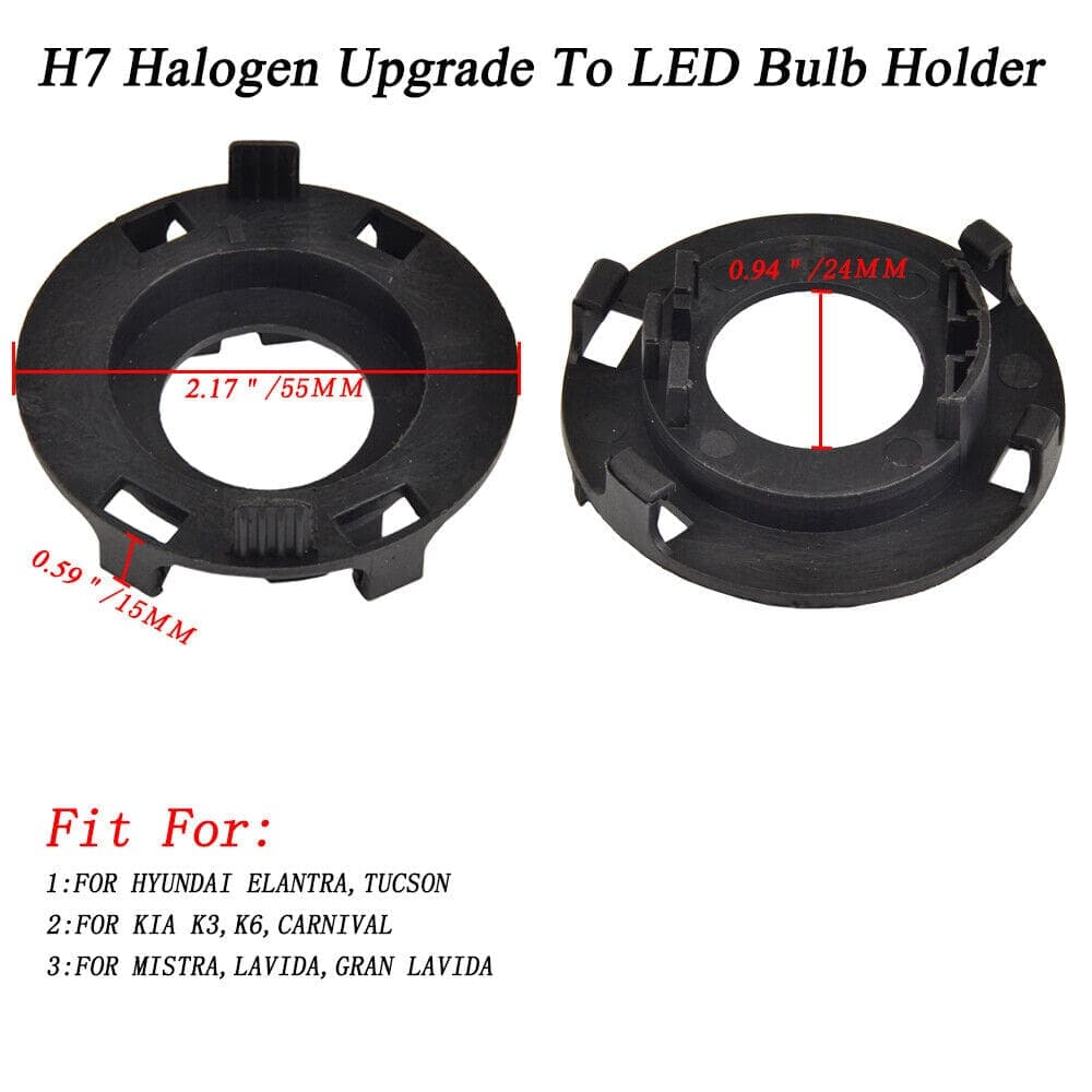 H7 LED Headlight Bulb Adapter Holder Socket Retainer Clip For Kia K3 K6 Hyundai