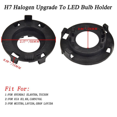 H7 LED Headlight Bulb Adapter Holder Socket Retainer Clip For Kia K3 K6 Hyundai