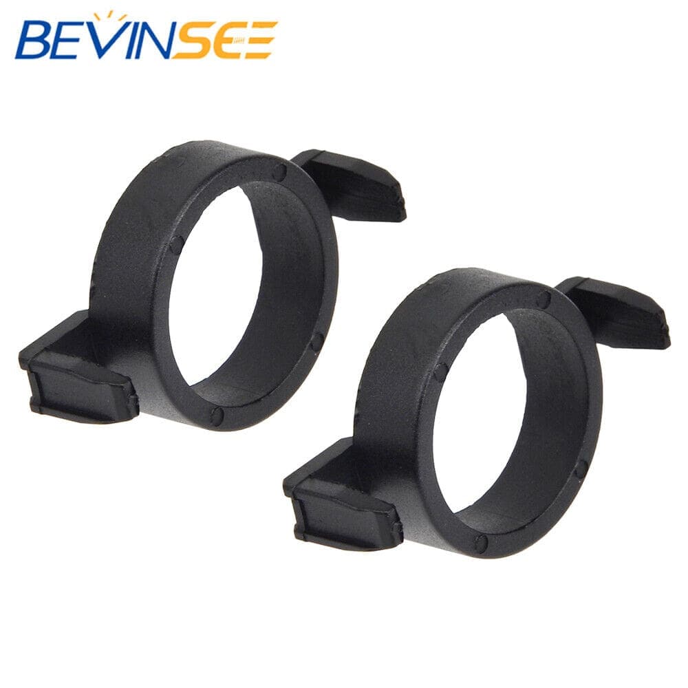 BEVINSEE 2xH7 High Beam LED Headlight Bulb Adapters Base Retainer Holder For Ford Peugeot