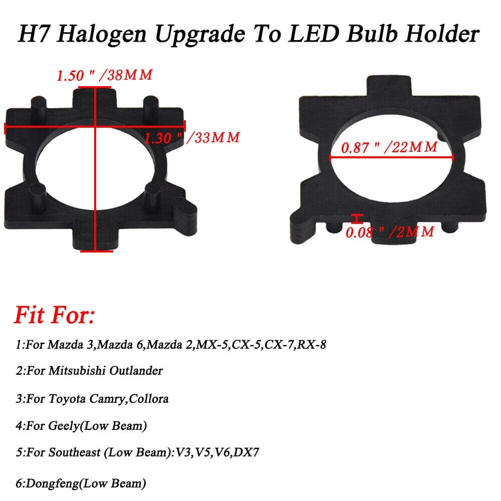 H7 LED Light Bulb Adapter For Dongfeng Headlight Low Beam Base Retainer Holder