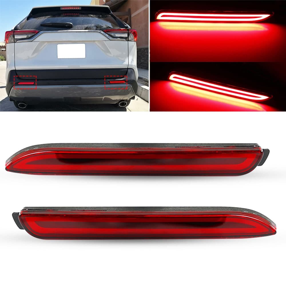 BEVINSEE LED Rear Bumper Brake Stop Light Tail Lamp For Lexus Toyota