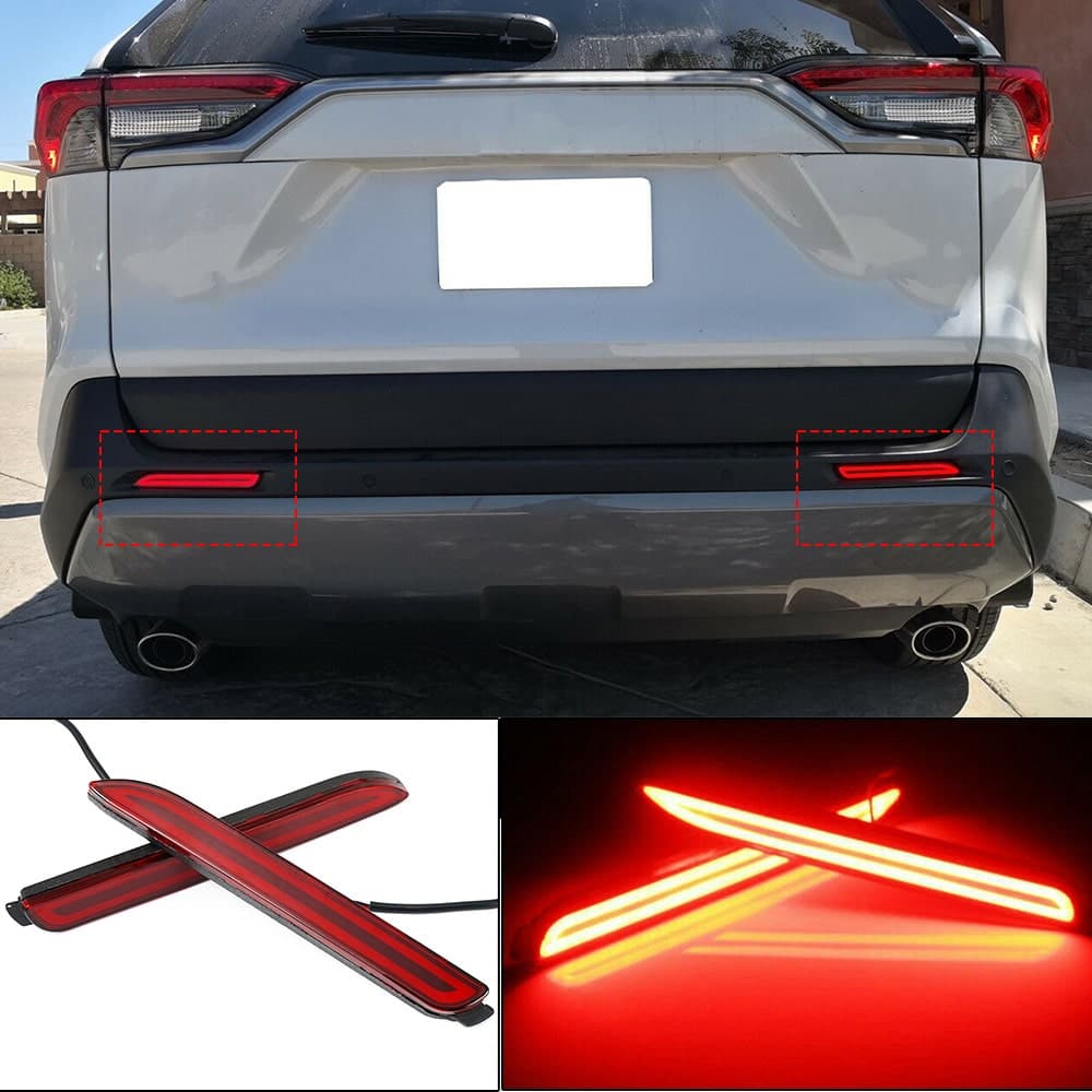 BEVINSEE LED Rear Bumper Brake Stop Light Tail Lamp For Lexus Toyota